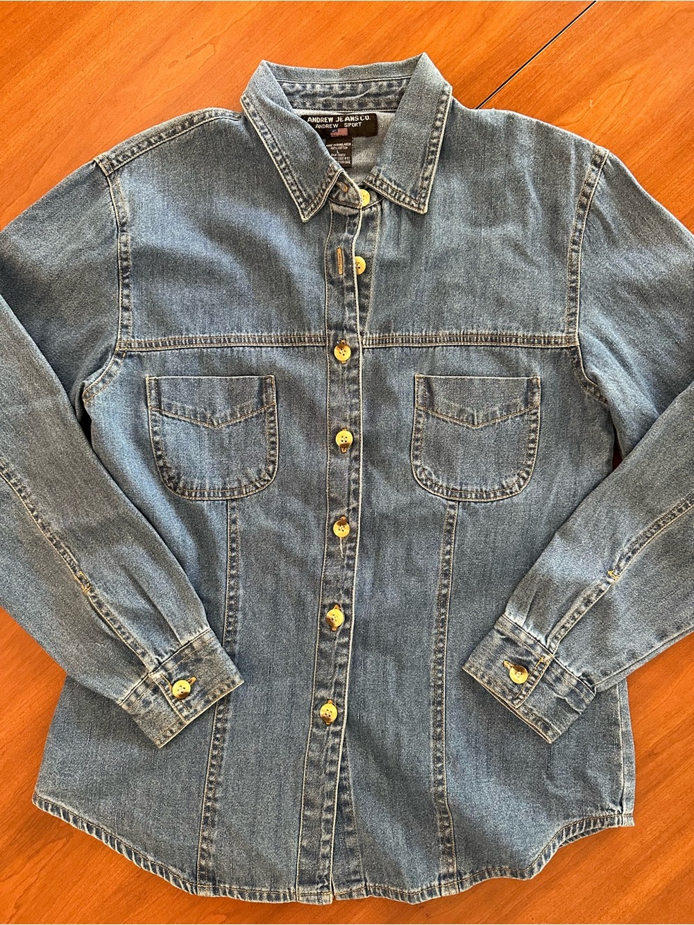 Vintage Y2K Andrew Jeans Co. Denim Button Front Shirt Women’s Large Cotton